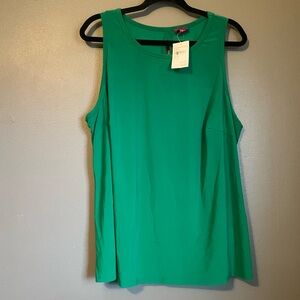 New Vince Camuto Sz 2X Women’s Kelly Green Sleeveless Blouse Work Top Ret $49!